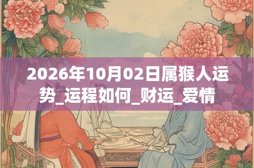 2026年10月02日属猴人运势_运程如何_财运_爱情 2026年10月02日属猴人运势_运程如何_财运_爱情