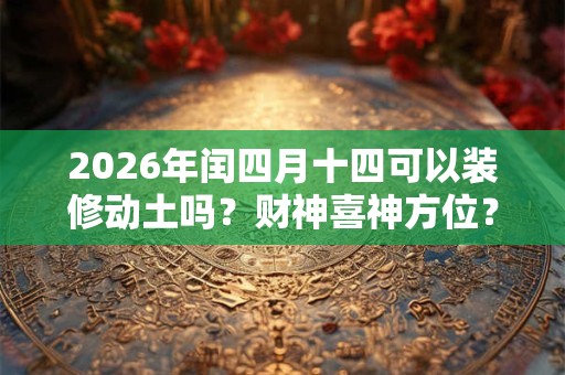 2026年闰四月十四可以装修动土吗？财神喜神方位？