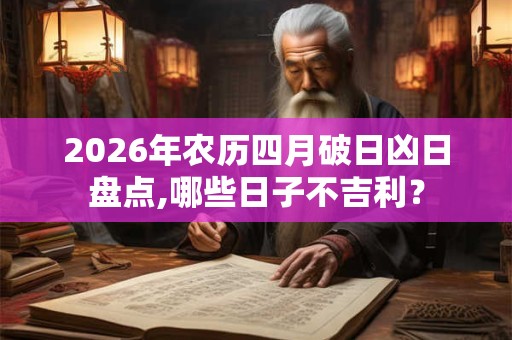 2026年农历四月破日凶日盘点,哪些日子不吉利? 2026年农历四月破日凶日盘点,哪些日子不吉利?