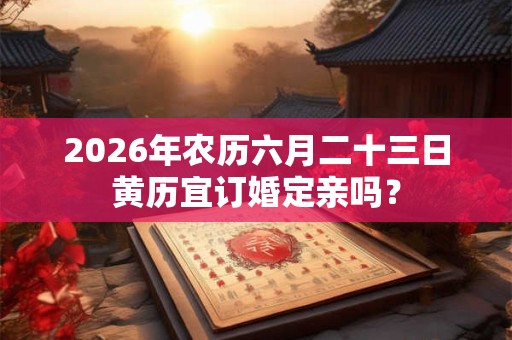 2026年农历六月二十三日黄历宜订婚定亲吗? 2026年农历六月二十三日黄历宜订婚定亲吗?