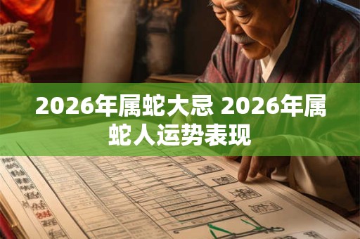 2026年属蛇大忌 2026年属蛇人运势表现 2026年属蛇大忌 2026年属蛇人运势表现