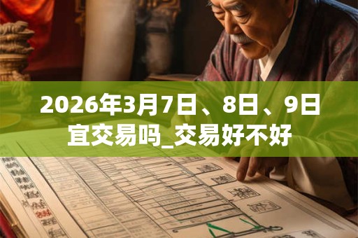 2026年3月7日、8日、9日宜交易吗_交易好不好