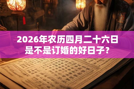 2026年农历四月二十六日是不是订婚的好日子? 2026年农历四月二十六日是不是订婚的好日子?