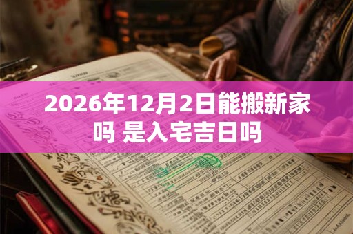 2026年12月2日能搬新家吗 是入宅吉日吗 2026年12月2日能搬新家吗 是入宅吉日吗