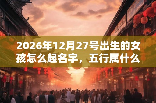 2026年12月27号出生的女孩怎么起名字，五行属什么