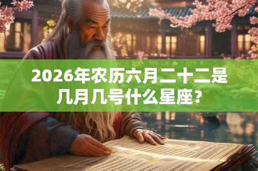 2026年农历六月二十二是几月几号什么星座? 2026年农历六月二十二是几月几号什么星座?