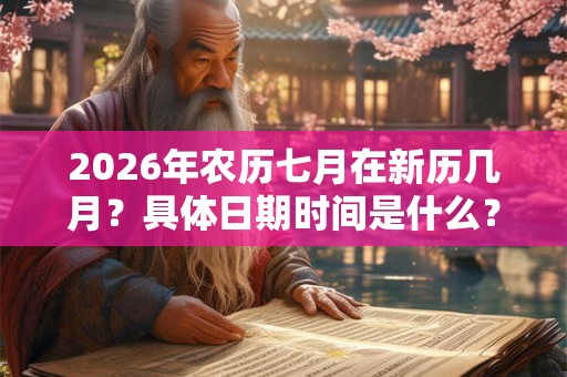 2026年农历七月在新历几月?具体日期时间是什么? 2026年农历七月在新历几月?具体日期时间是什么?