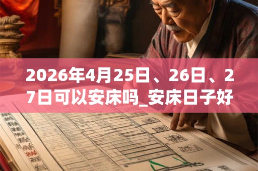 2026年4月25日、26日、27日可以安床吗_安床日子好吗 2026年4月25日、26日、27日可以安床吗_安床日子好吗
