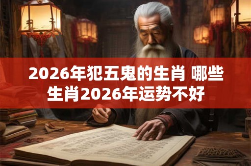 2026年犯五鬼的生肖 哪些生肖2026年运势不好