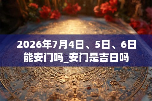 2026年7月4日、5日、6日能安门吗_安门是吉日吗
