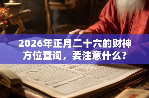 2026年正月二十六的财神方位查询,要注意什么? 2026年正月二十六的财神方位查询,要注意什么?