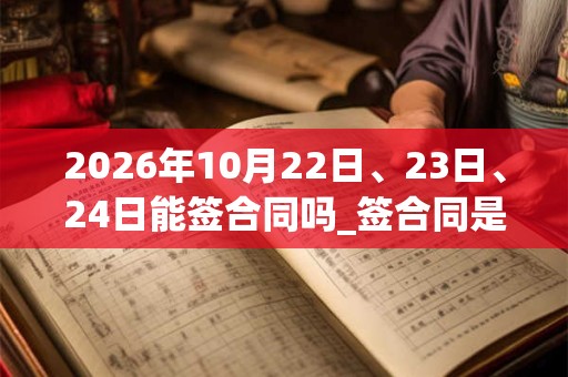 2026年10月22日、23日、24日能签合同吗_签合同是吉日吗 2026年10月22日、23日、24日能签合同吗_签合同是吉日吗
