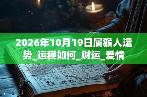 2026年10月19日属猴人运势_运程如何_财运_爱情