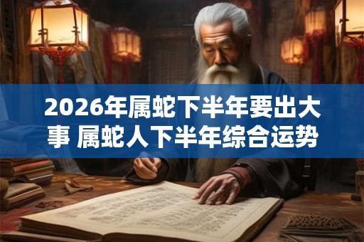 2026年属蛇下半年要出大事 属蛇人下半年综合运势如何 2026年属蛇下半年要出大事 属蛇人下半年综合运势如何