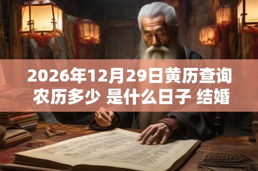 2026年12月29日黄历查询 农历多少 是什么日子 结婚吉时 2026年12月29日黄历查询 农历多少 是什么日子 结婚吉时