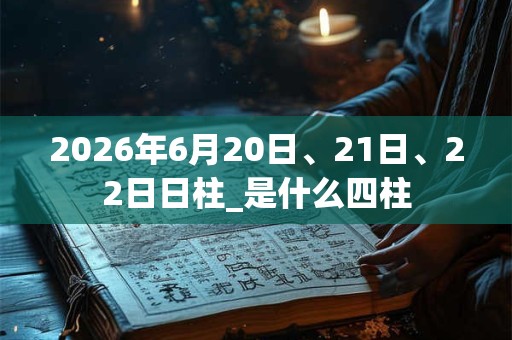 2026年6月20日、21日、22日日柱_是什么四柱 2026年6月20日、21日、22日日柱_是什么四柱