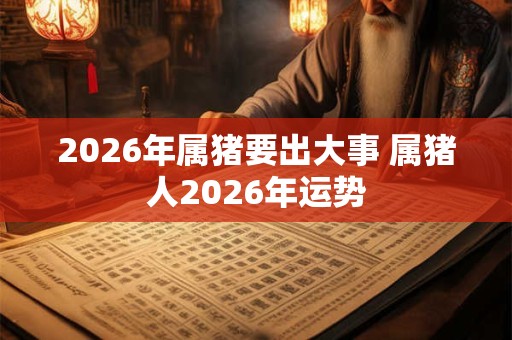 2026年属猪要出大事 属猪人2026年运势 2026年属猪要出大事 属猪人2026年运势