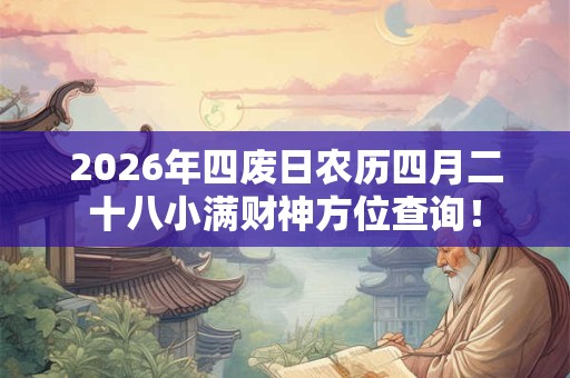 2026年四废日农历四月二十八小满财神方位查询! 2026年四废日农历四月二十八小满财神方位查询!