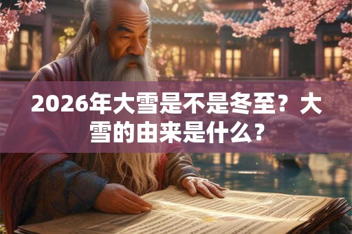 2026年大雪是不是冬至?大雪的由来是什么? 2026年大雪是不是冬至?大雪的由来是什么?