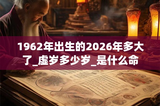 1962年出生的2026年多大了_虚岁多少岁_是什么命 1962年出生的2026年多大了_虚岁多少岁_是什么命