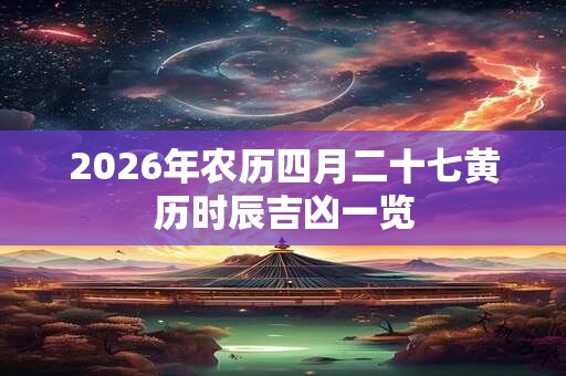 2026年农历四月二十七黄历时辰吉凶一览 2026年农历四月二十七黄历时辰吉凶一览