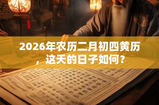 2026年农历二月初四黄历,这天的日子如何? 2026年农历二月初四黄历,这天的日子如何?