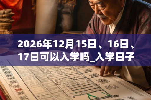 2026年12月15日、16日、17日可以入学吗_入学日子好吗 2026年12月15日、16日、17日可以入学吗_入学日子好吗