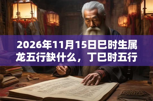 2026年11月15日巳时生属龙五行缺什么，丁巳时五行缺什么