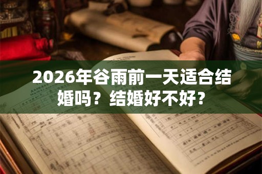 2026年谷雨前一天适合结婚吗?结婚好不好? 2026年谷雨前一天适合结婚吗?结婚好不好?