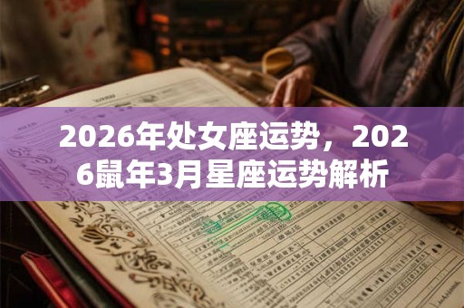 2026年处女座运势,2026鼠年3月星座运势解析 2026年处女座运势,2026鼠年3月星座运势解析