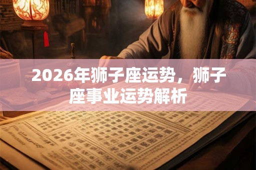 2026年狮子座运势,狮子座事业运势解析 2026年狮子座运势,狮子座事业运势解析