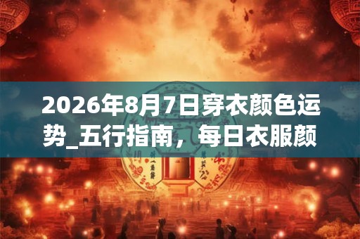 2026年8月7日穿衣颜色运势_五行指南,每日衣服颜色幸运色 2026年8月7日穿衣颜色运势_五行指南,每日衣服颜色幸运色