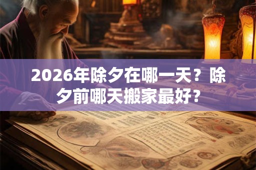 2026年除夕在哪一天？除夕前哪天搬家最好？