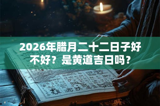 2026年腊月二十二日子好不好？是黄道吉日吗？