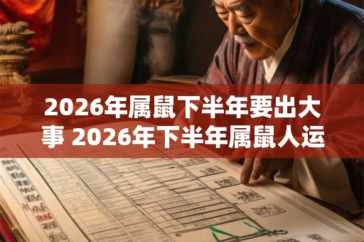 2026年属鼠下半年要出大事 2026年下半年属鼠人运势 2026年属鼠下半年要出大事 2026年下半年属鼠人运势