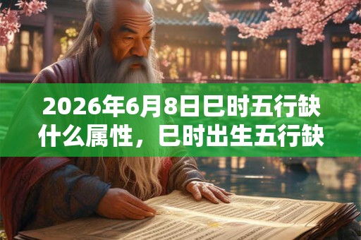 2026年6月8日巳时五行缺什么属性，巳时出生五行缺什么