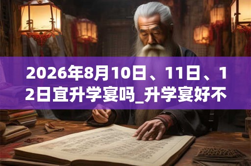 2026年8月10日、11日、12日宜升学宴吗_升学宴好不好 2026年8月10日、11日、12日宜升学宴吗_升学宴好不好