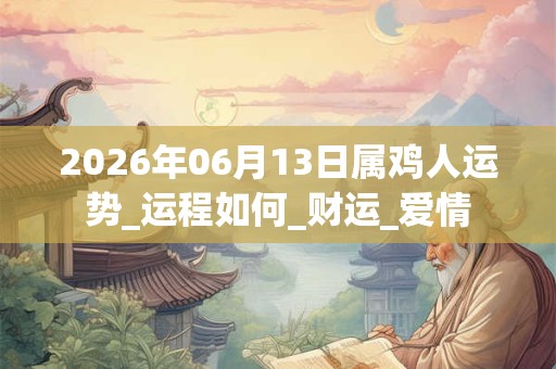 2026年06月13日属鸡人运势_运程如何_财运_爱情 2026年06月13日属鸡人运势_运程如何_财运_爱情