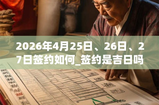 2026年4月25日、26日、27日签约如何_签约是吉日吗