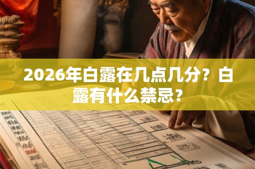 2026年白露在几点几分?白露有什么禁忌? 2026年白露在几点几分?白露有什么禁忌?