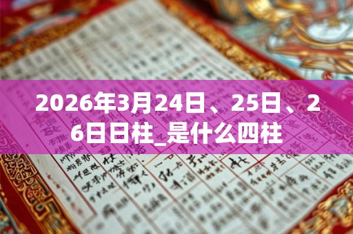 2026年3月24日、25日、26日日柱_是什么四柱 2026年3月24日、25日、26日日柱_是什么四柱