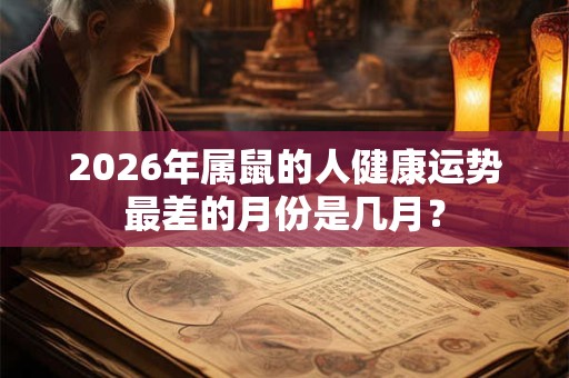 2026年属鼠的人健康运势最差的月份是几月？
