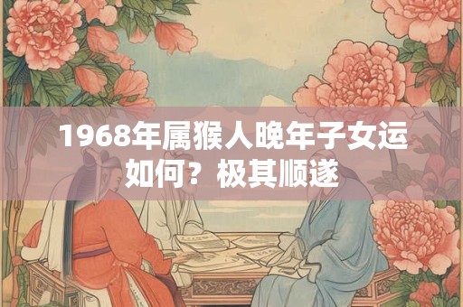 1968年属猴人晚年子女运如何?极其顺遂 1968年属猴人晚年子女运如何?极其顺遂