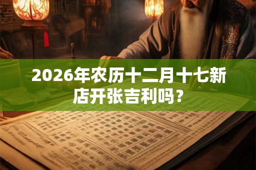 2026年农历十二月十七新店开张吉利吗? 2026年农历十二月十七新店开张吉利吗?
