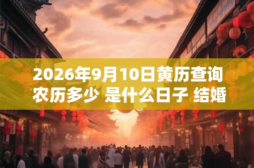 2026年9月10日黄历查询 农历多少 是什么日子 结婚吉时 2026年9月10日黄历查询 农历多少 是什么日子 结婚吉时