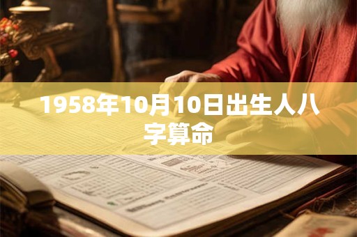 1958年10月10日出生人八字算命 1958年10月10日出生人八字算命