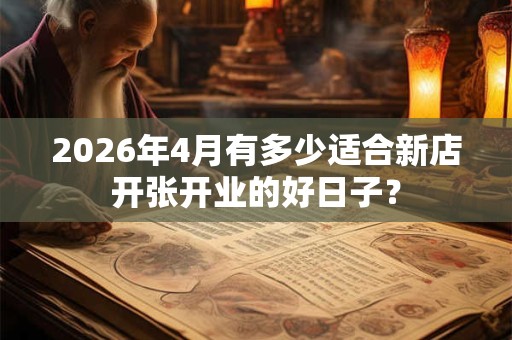 2026年4月有多少适合新店开张开业的好日子? 2026年4月有多少适合新店开张开业的好日子?