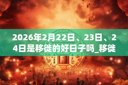 2026年2月22日、23日、24日是移徙的好日子吗_移徙可以吗 2026年2月22日、23日、24日是移徙的好日子吗_移徙可以吗