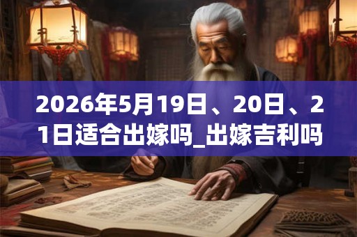 2026年5月19日、20日、21日适合出嫁吗_出嫁吉利吗 2026年5月19日、20日、21日适合出嫁吗_出嫁吉利吗