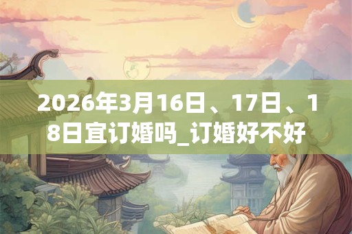 2026年3月16日、17日、18日宜订婚吗_订婚好不好 2026年3月16日、17日、18日宜订婚吗_订婚好不好